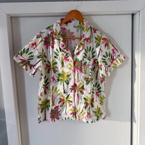 Printfresh Pajama Set Cotton Women’s M Short Sleeve - Tropical Monkey Palm